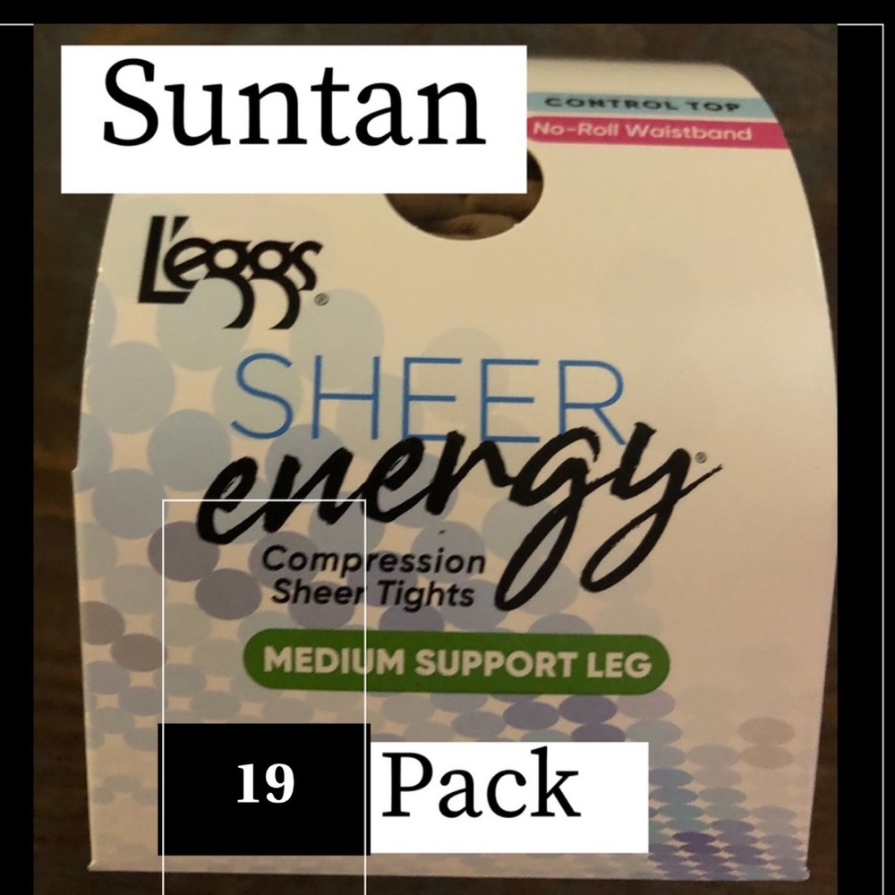SHEER Energy Suntan Pantyhose 19 pack
